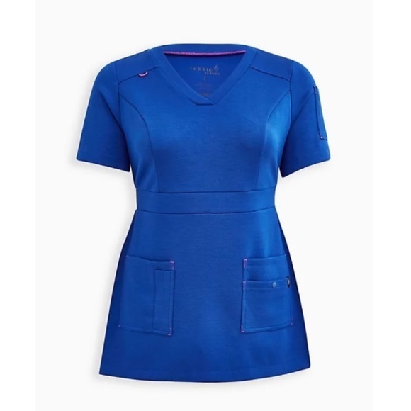 NWT TorridStrong Waistband Curpo Scrub Top In Blue - Picture 2 of 11
